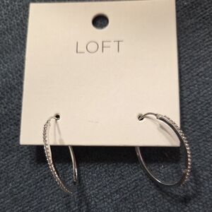 Loft Brand Silver Hoops W Stones
